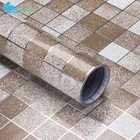 45 см x 3 М Плитка для ванной комнаты DIY Наклейка на стену кофе мозаика декоративная пленка ПВХ самоклеющиеся обои водостойкиебез необходимости дополнительного клея