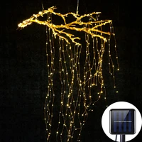solar garlands outdoor tree vines waterfall fairy led string light decoration street living room garden