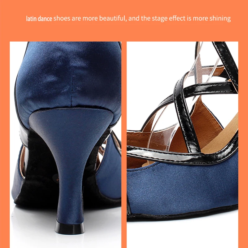 Женские туфли для латиноамериканских танцев на низком каблуке с резиновой