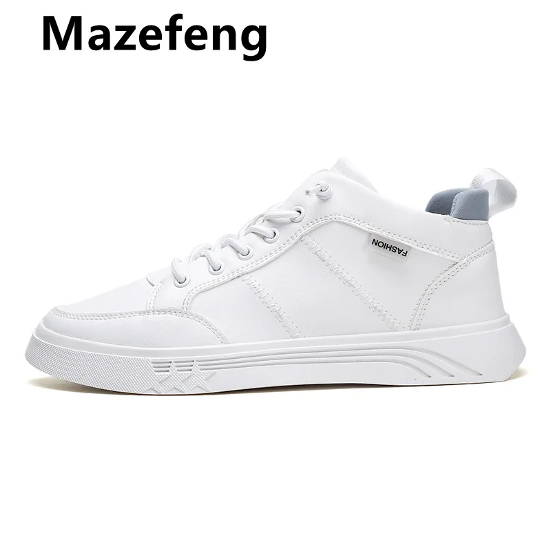 

Mazefeng Brand Men Leather Shoes Male Comfortable Sport Running Sneaker White Casual Shoes Man Shoes Fashion Breathable Shoes 44