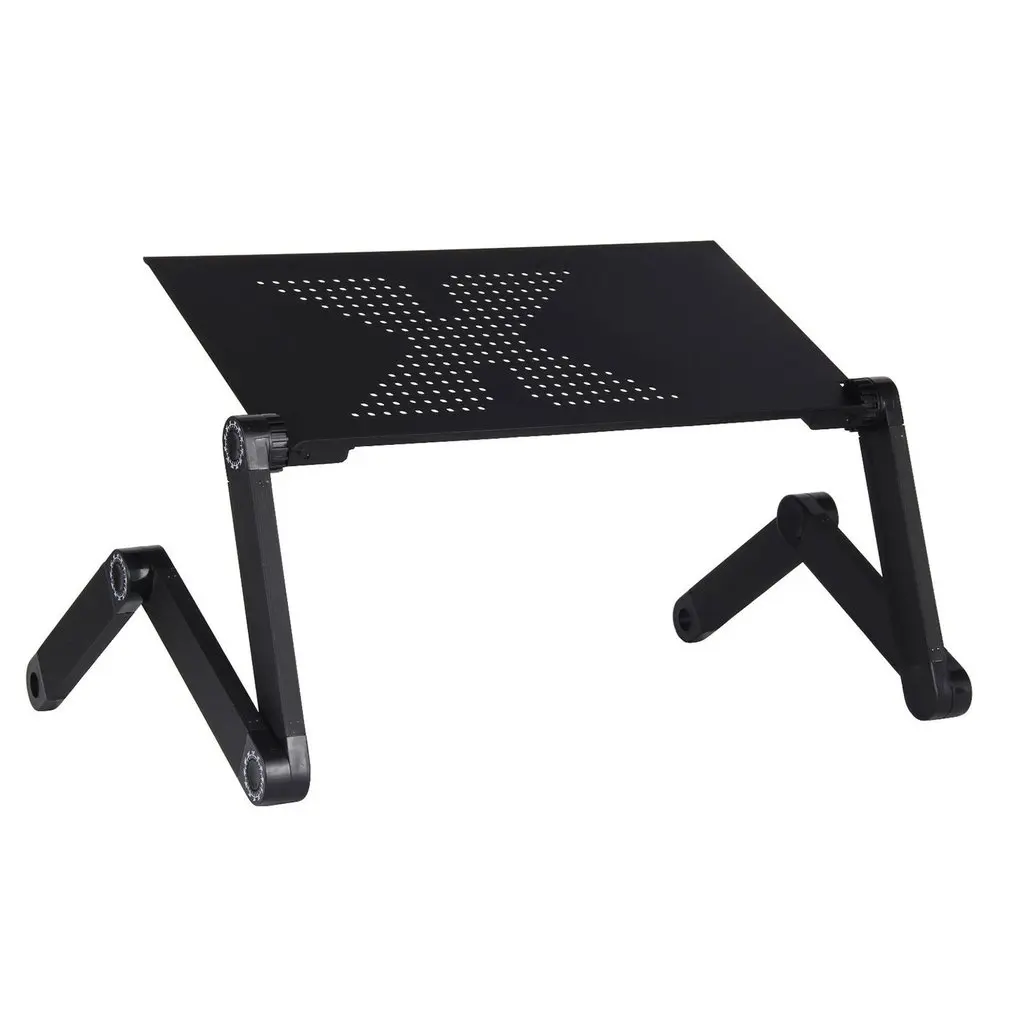 

Adjustable Aluminum Laptop Desk Table Ergonomic TV Bed Lapdesk Tray PC Notebook Table Desk Stand With Cooling Fan Mouse Pad