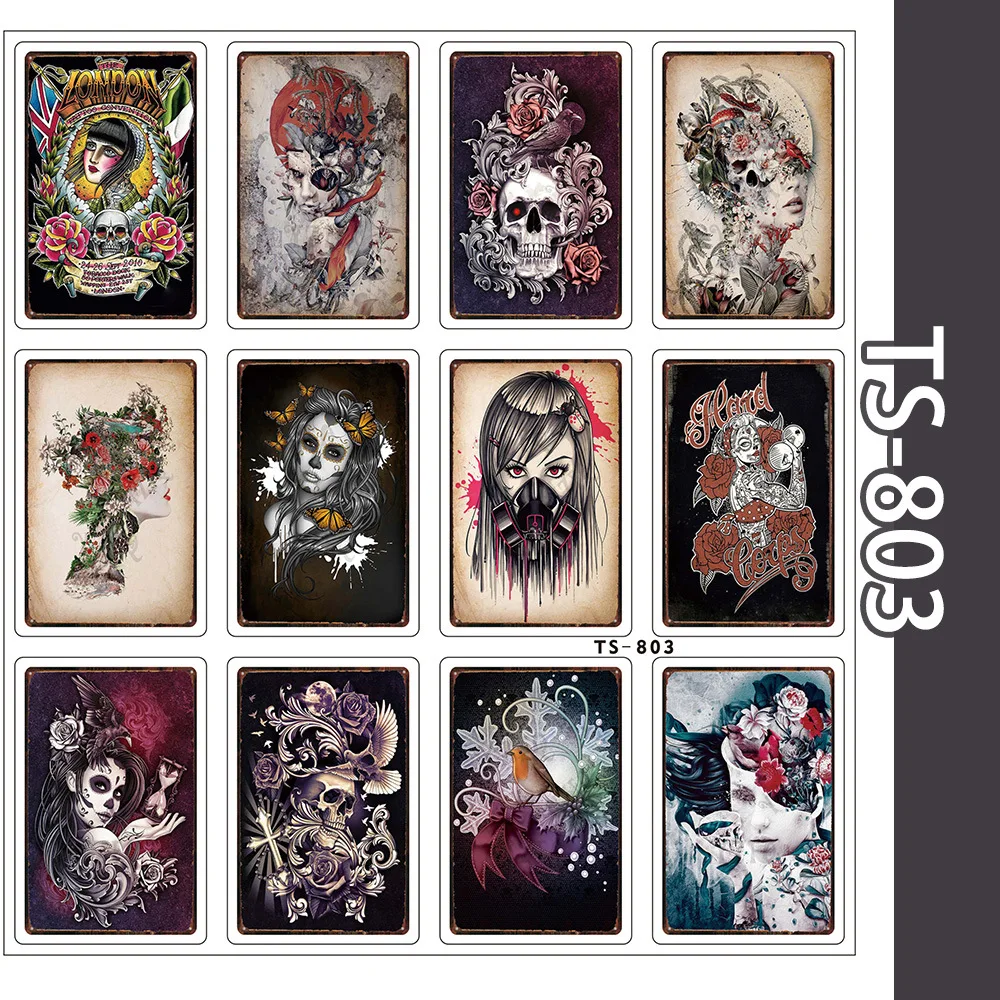 12 шт./компл. Череп Наклейки используется для термос кружка/дорожного