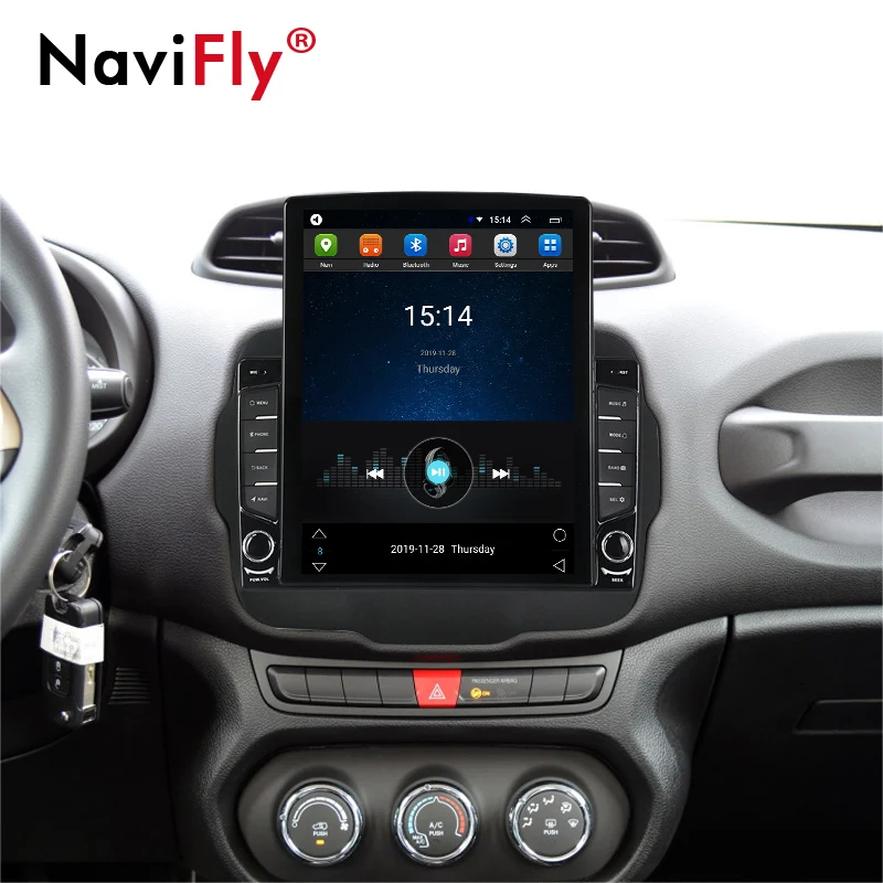 Автомобильный мультимедийный плеер NaviFly Tesla HD экран 1024*768 система Android для Jeep Renegade