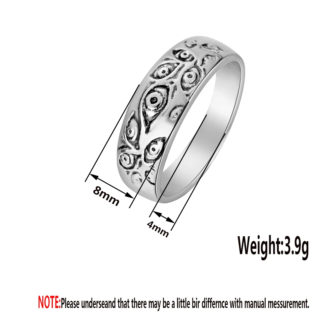 Мужское и женское кольцо из металла ручной работы с изображением сглаза - купить