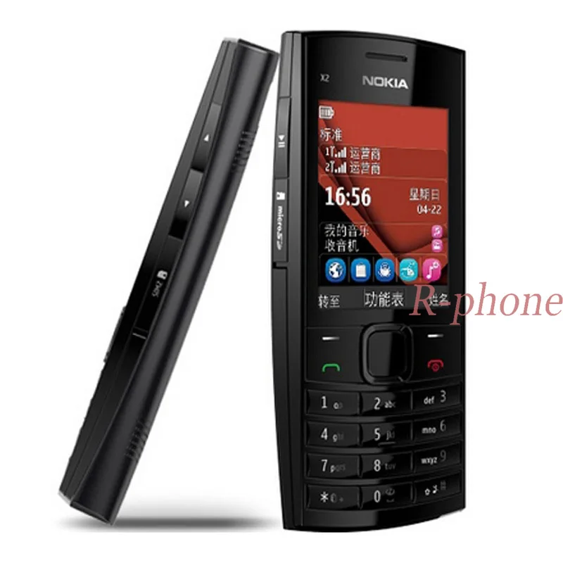 Nokia X2 02 отремонтированный мобильный телефон с двумя sim картами Symbian OS сотовый