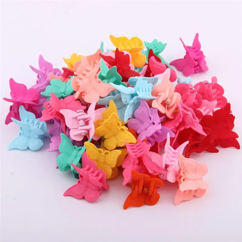 

30PCS/1Box Mini Claw Clips Butterfly Cute Hair Clips Candy Colors Hair Claws Crab Clamps Hair Accessories for Kids Hairdress