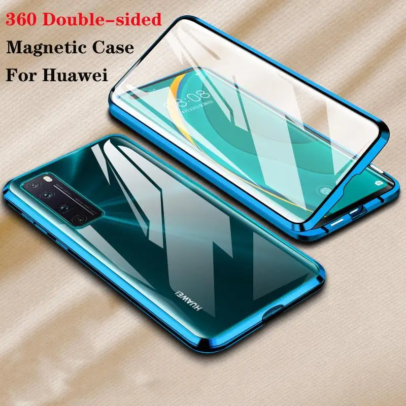 

Double Side Magnetic Metal Adsorption Case For Huawei Honor Mate 10 20 30 9X 8X P40 P30 P20 Pro Lite Y9 P Smart 2019 Cover