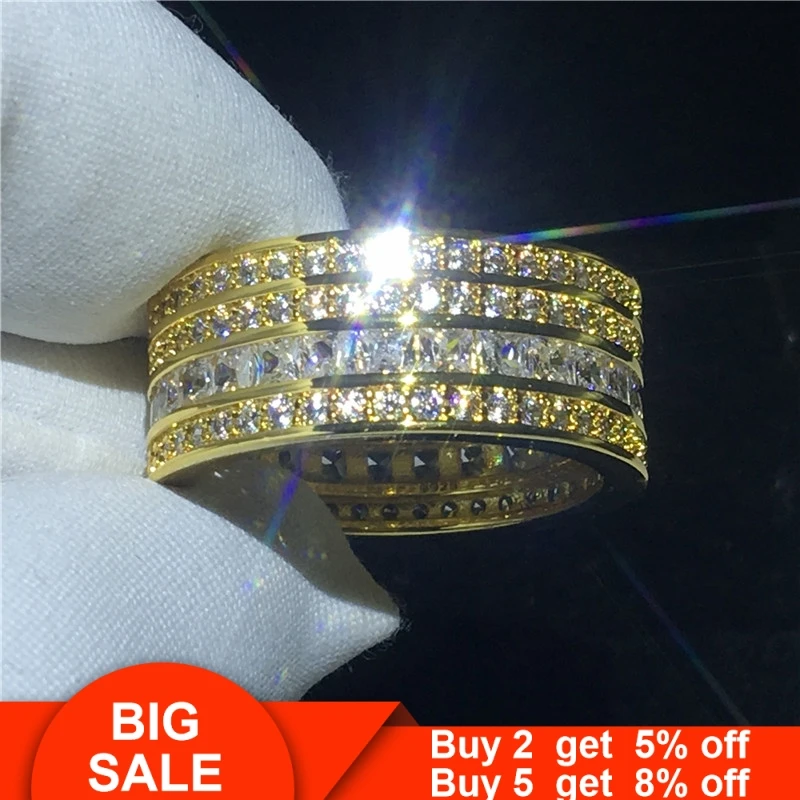 Потрясающие женские палец кольцо 925 серебро AAAAA синтетический фианит с