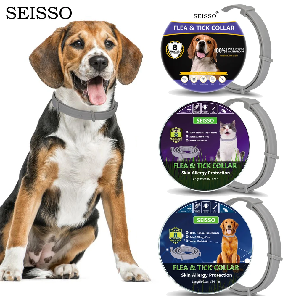 Dewel Pet Cat Collar Anti Tick Dogs Collar Pets Accessories for Cat Summer Anti-insect Necklace 8 Months Protection Waterproof