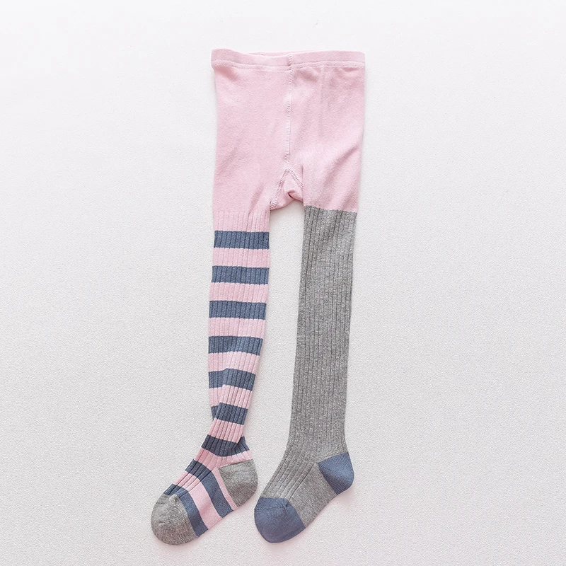 Новое поступление Осенние стильные модные хлопковые колготки в полоску для