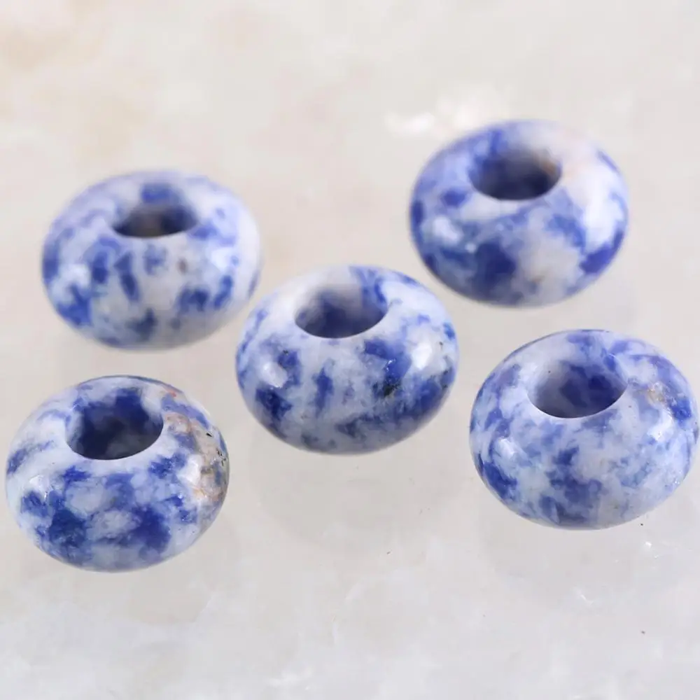 

Бусины с большими отверстиями, Натуральный Синий Содалит, для мужчин, женщин, для самостоятельного изготовления ювелирных изделий, ожерель...