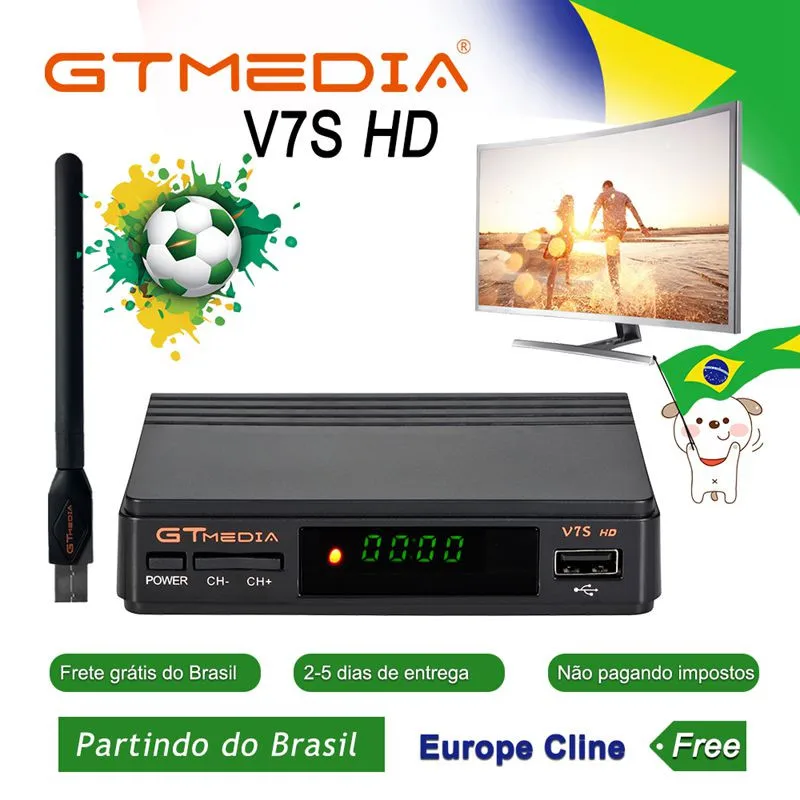 Спутниковый ресивер Gtmedia V7S HD приемное устройство с USB WiFi антенна Поддержка Европа
