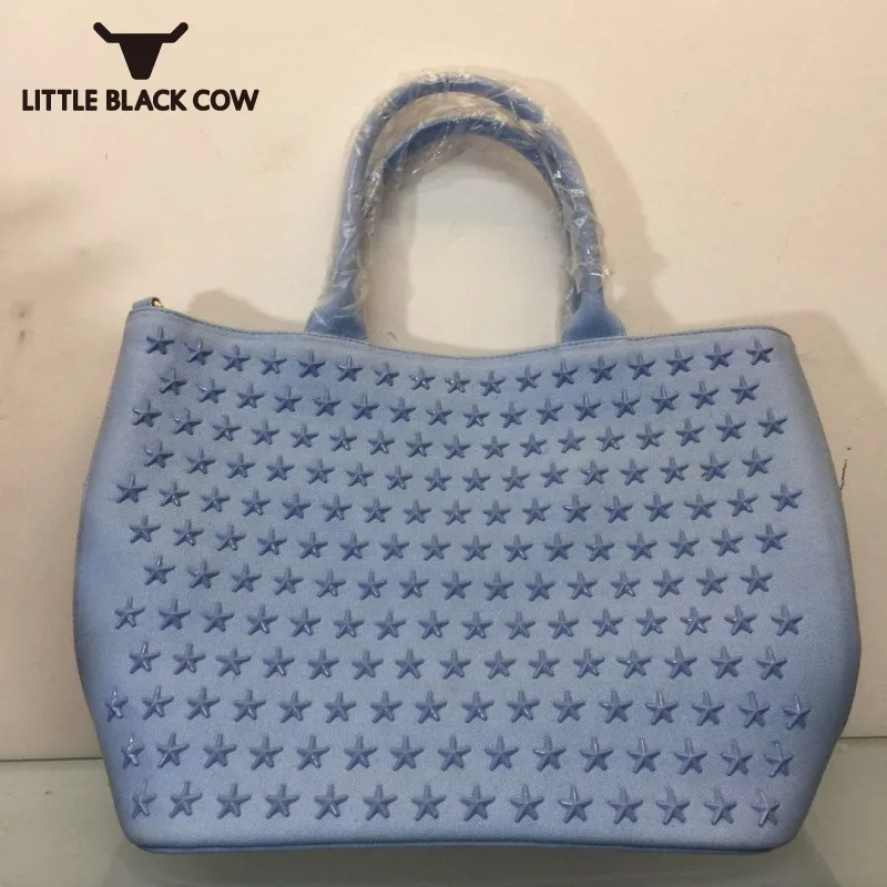 Для женщин Водонепроницаемый звезда сумки в заклепках сумка из джинсовой ткани