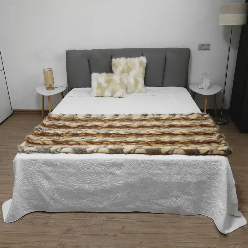 値段 フェイクファーブランケットレックスウサギキツネ寝室のベッドの毛布カスタマイズすることができ