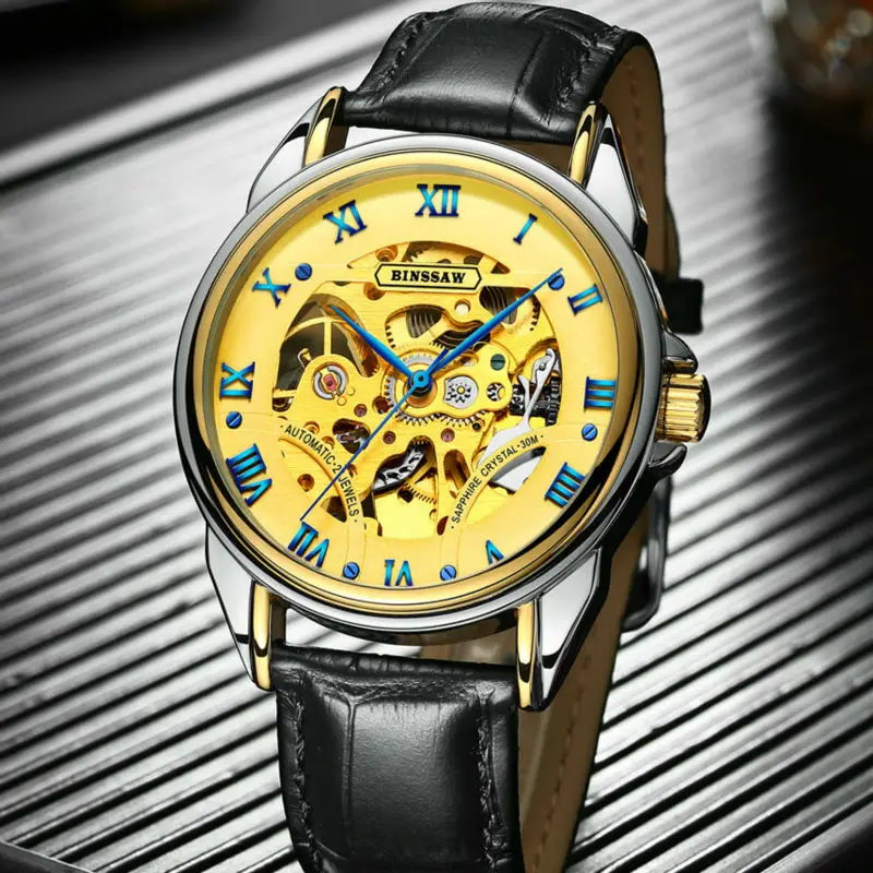 BINSSAW модные роскошные Брендовые мужские часы 2018 новые автоматические