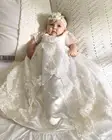 Белое платье для новорожденных, с длинным рукавом, на возраст 1 год