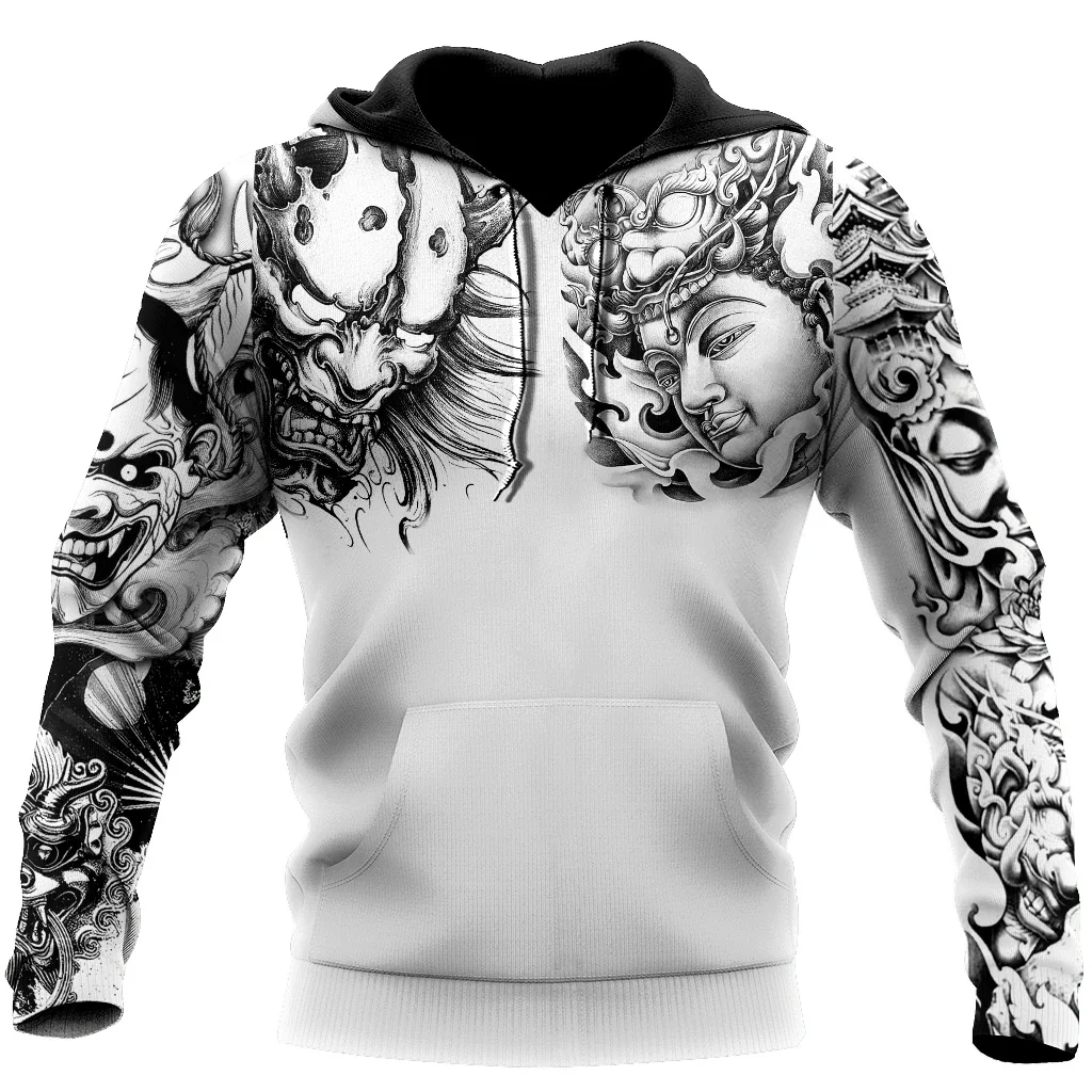 

Japanese Samurai 3D Printing Fashion Hip Hop Men's Hoodie Retro Harajuku Long Sleeve Pullover Rock Punk Autumn Winter New Top