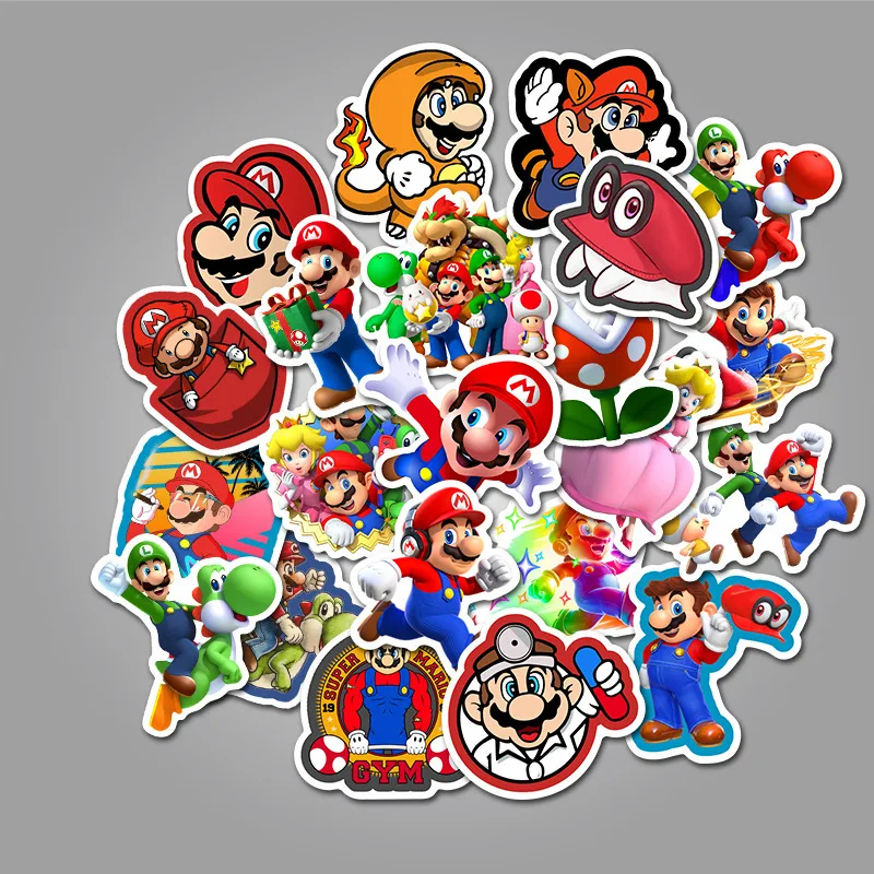 103050pcs anime mario game cartoon stickers diy skateboard luggage guitar laptop phone bottle decal graffiti sticker kid toy free global shipping