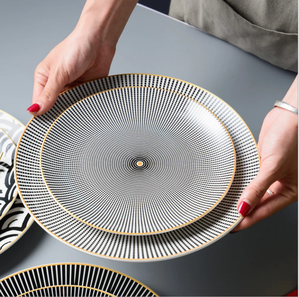 Креативная геометрическая форма Скандинавская паста круглое блюдо тарелка для