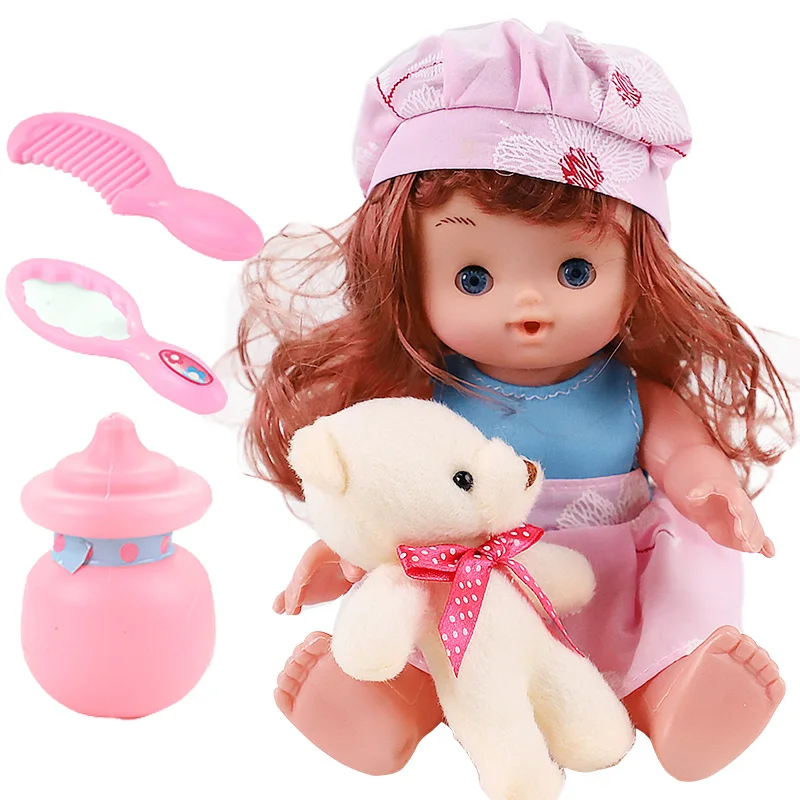 10 дюймов куклы для новорожденных и малышей с медведем гребень бутылки Мода