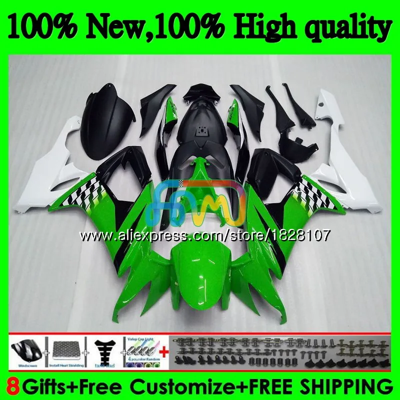 

Корпус для KAWASAKI ZX1000C ZX-10R ZX 10R 1000CC, зеленый, белый 17B. 7 ZX1000 ZX 10 R ZX10R 08 09 10 2008 2009 2010 ABS, комплект обтекателей
