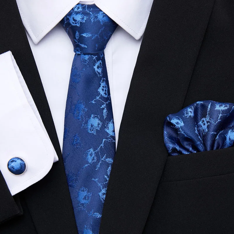 

New Design Tie Set 100%Silk Jacquard Woven gravata Silk Tie Hanky Cufflinks Necktie Sets For Wedding Party Men