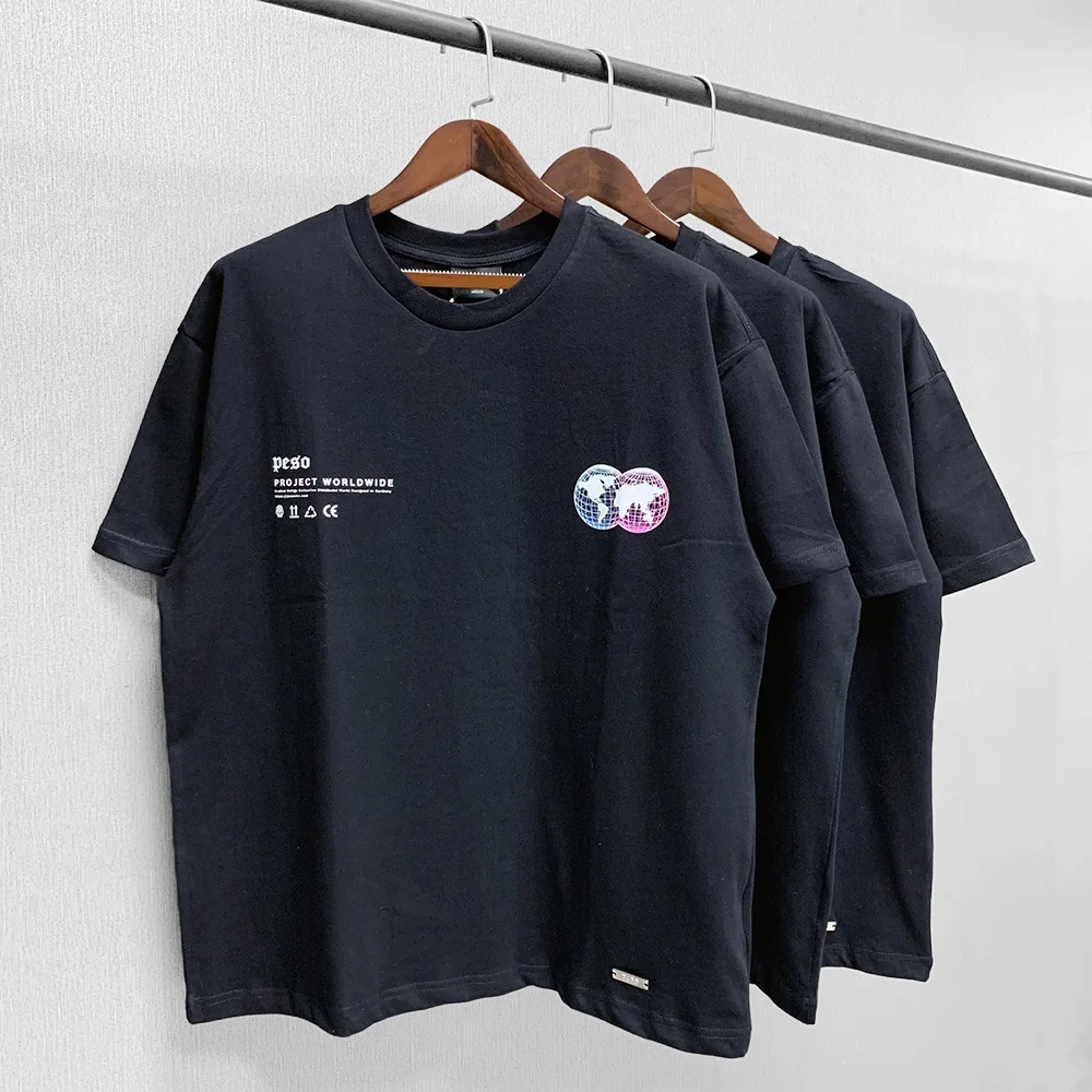 

High street alphabet world map printing Spike Print PESO Best Quality T-shirt High Street Summer Style Vintage Tops Tee TX273