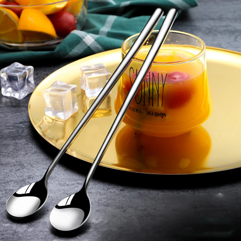 

Stainless Steel Long Handle Coffee Spoon Tea Spoon Ice Cream Dessert Spoon Tableware For Picnic Kitchen Accessories чайные ложки