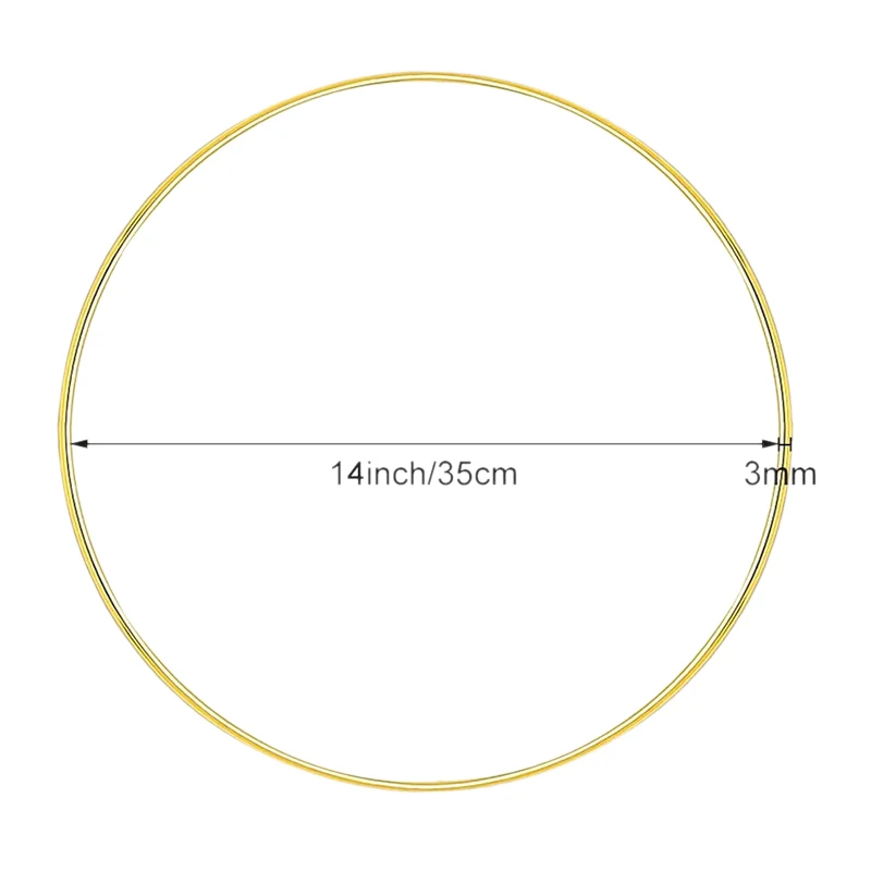

6 Pcs 14 Inch Metal Crafts Hoops Floral Macrame Rings Macrame Creations Ring for DIY Crafts Dream Catchers, Gold
