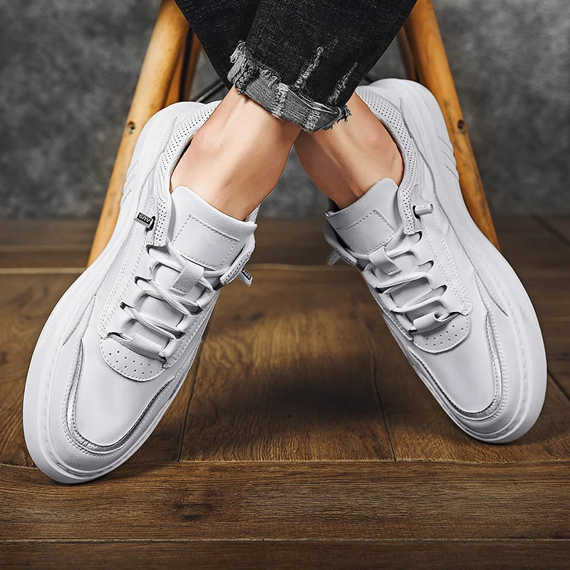 

Men's Casual Shoes Lightweight Breathable Men Shoes Flat Lace-Up Tenis Masculino Men Sneakers White Business Travel Shoes men
