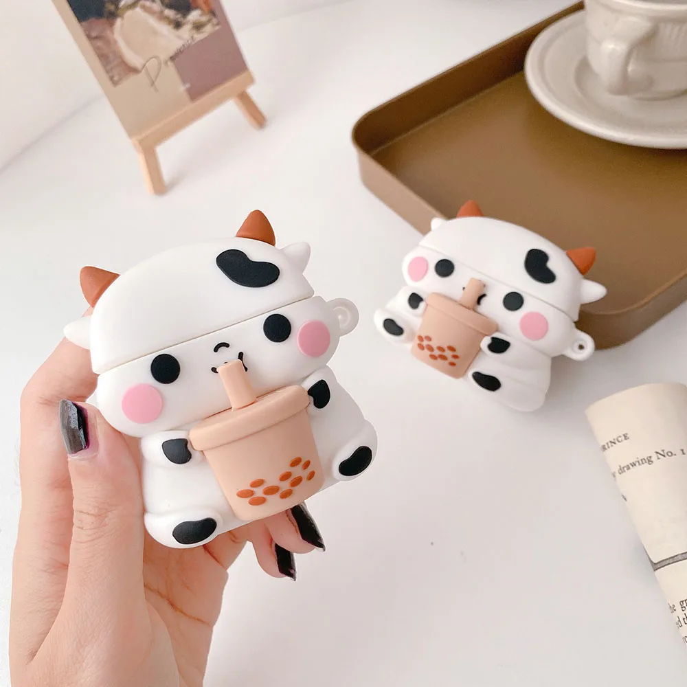 Силиконовый чехол для наушников AirPods Pro 3D Мультяшные животные беспроводных Bluetooth