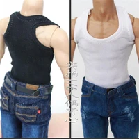 16 scale mens slim black and white vest model for 12body diy accessories