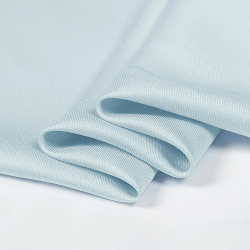 

114cm spring/summer thickened silk/cotton shirt fabric light grey blue mulberry silk/cotton twill silk interlining