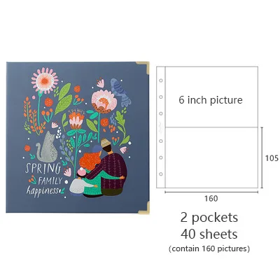 2 pockets family Креативный Фотоальбом свадебный детский альбом для записи семейной памяти ручной работы Скрапбукинг проект жизнь вкладыш фотоальбом - Цвет: 2 pockets family