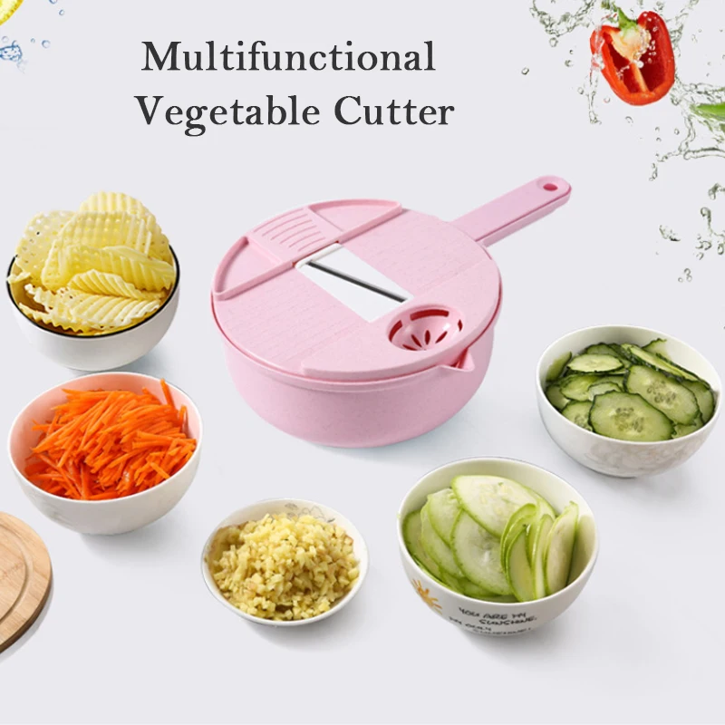 Кухонные инструменты 9 в 1 овощерезка с дренажной корзиной многофункциональная