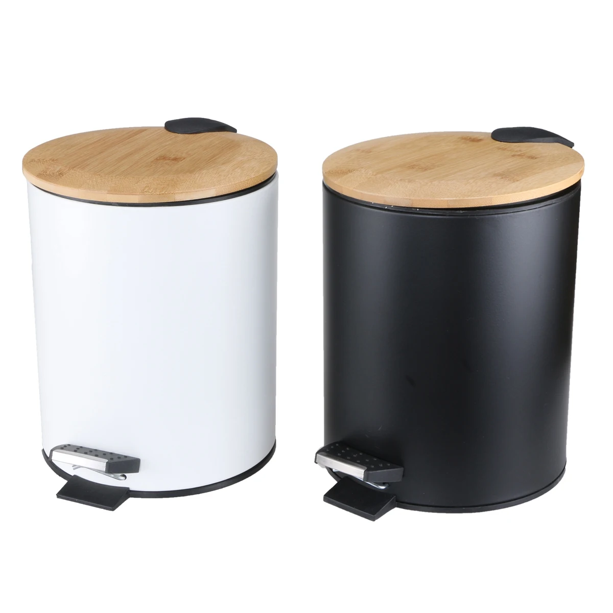 

Cosmetic Bin 5L Bamboo Stainless Steel with Soft Closure and Interior Bin Bathroom Bin Bin Softclose