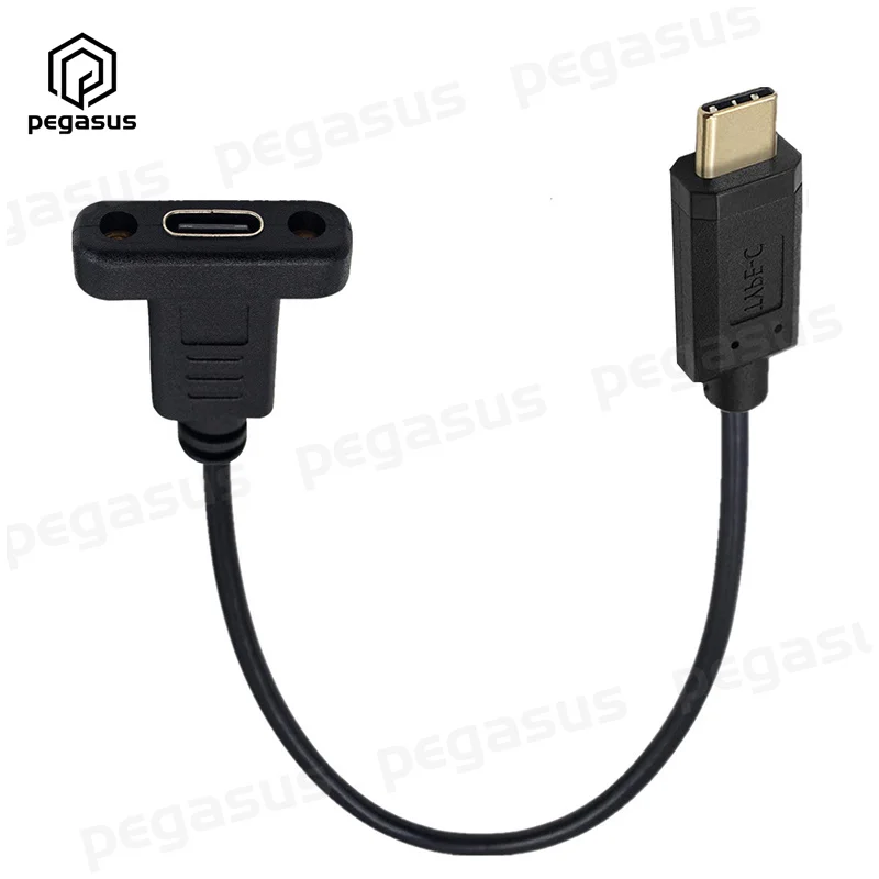 USB C Type-C Male to Female/Female Female 10Gbps Extension USB3.1 Data Cable With M3 Panel Mount Screw Hole 0.3m/0.6m/1m/1.8m |
