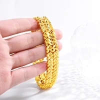 17mm thick bracelet chain men yellow gold filled fashion hip hop jewelry gift
