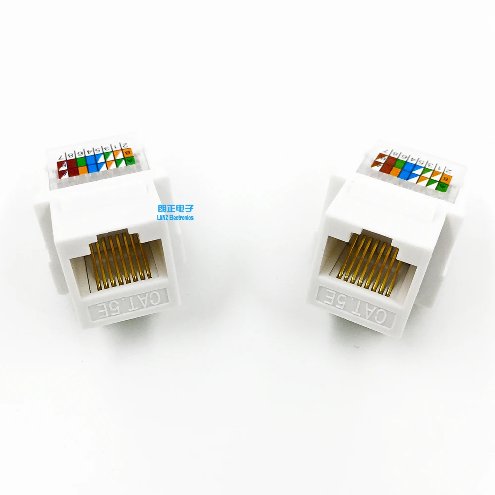 8P8C RJ45 Cat5e Cat6 UTP кабельный разъем адаптер для настенной пластины без инструментов 90