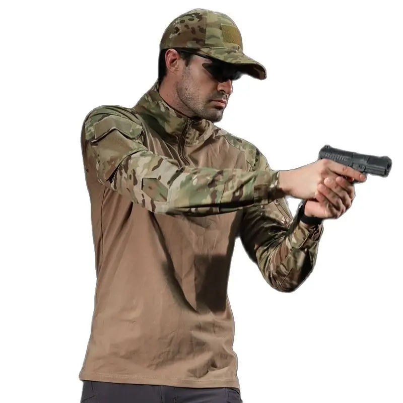 

Military Camouflage Shirt Men Long Sleeve Camo Army Tactical Shirt Multicam Uniform Combat Breathable Work Clothes