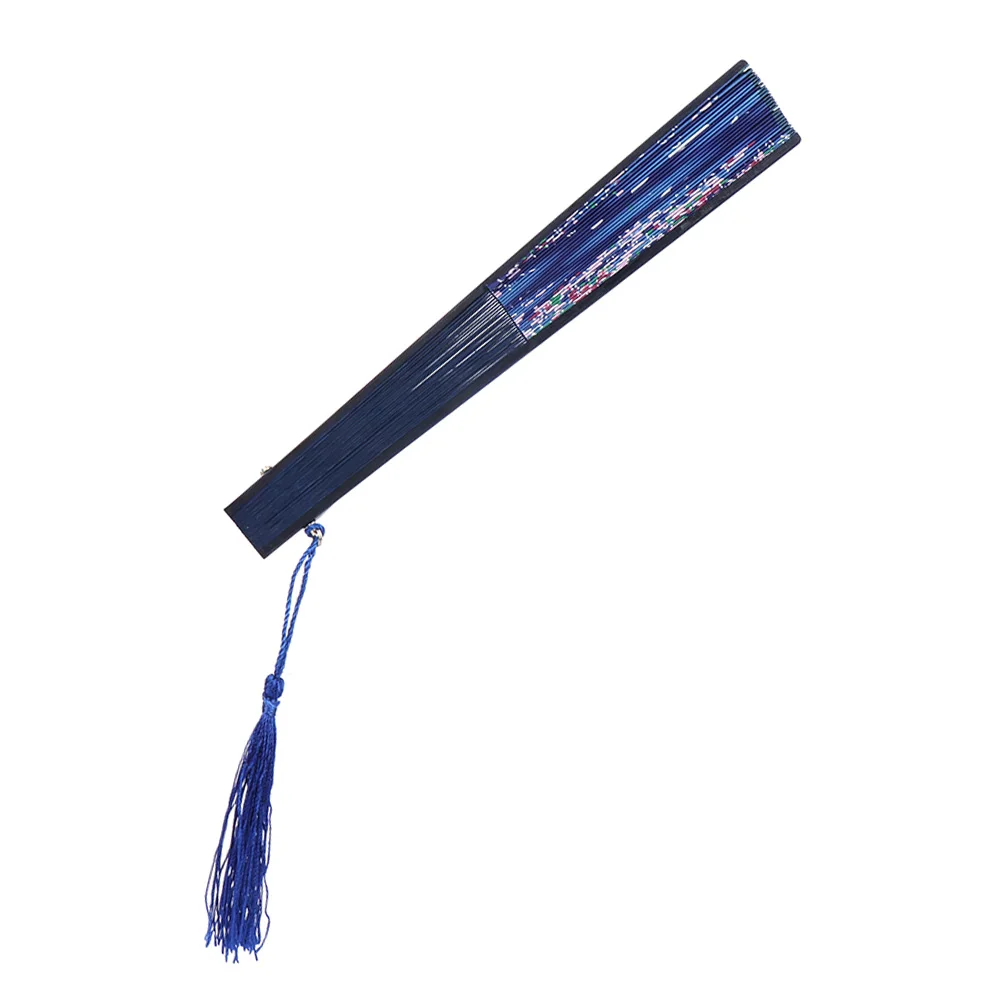 Женский веер в японском стиле Шелковый с бабочкой и цветком для танцев складной