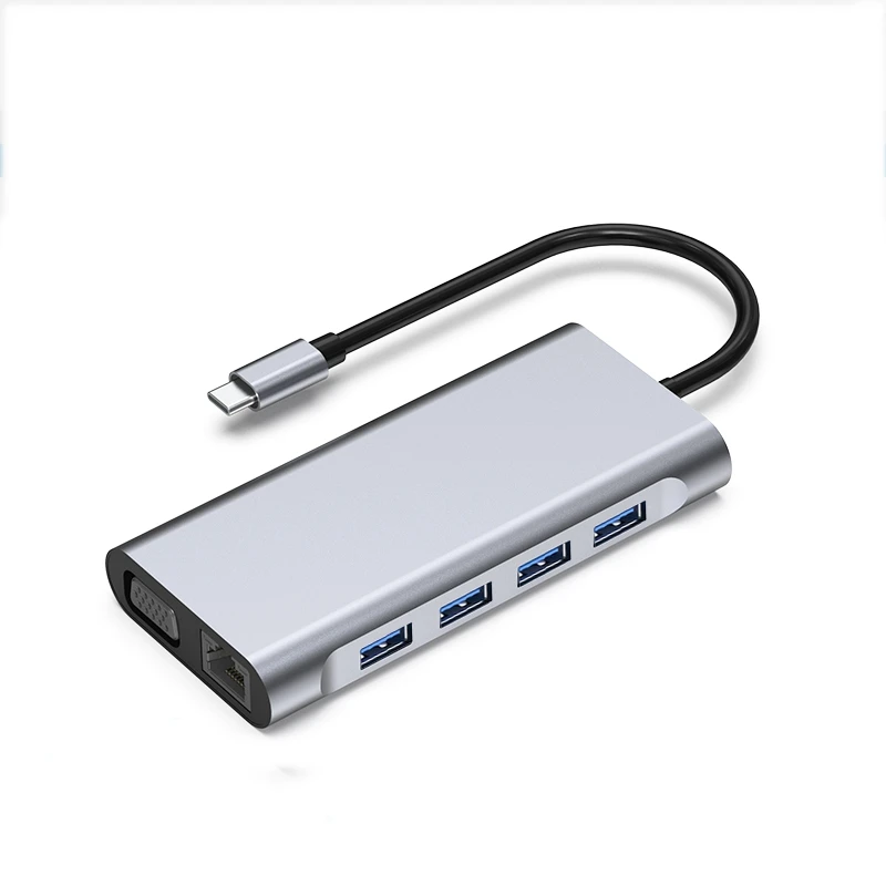 

Док-станция 11 в 1, USB Type C на USB 3,0, HDMI, RJ45, 4K