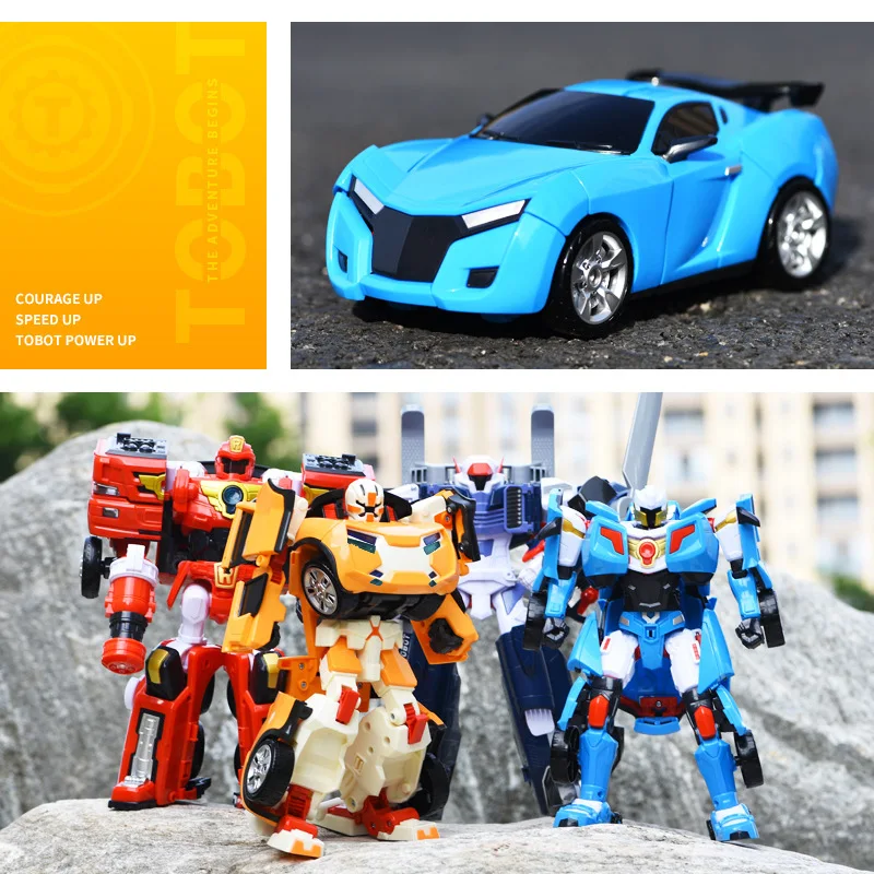 Korea Tobot Transformation Robot Toys Anime Cartoon Brothers Deformation Car Action Figure Large Vehicle For Child Gifts | Игрушки и