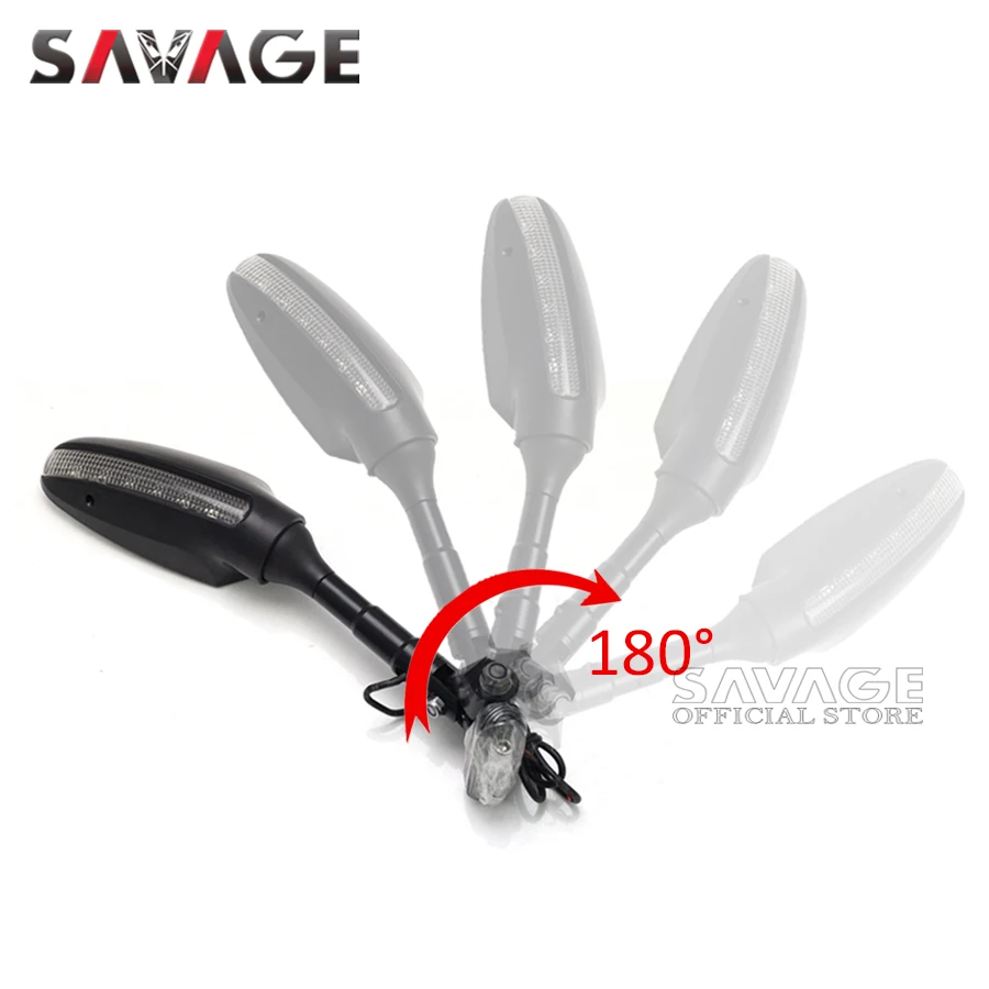 Зеркала заднего вида светодиодный сигнал поворота для KAWASAKI NINJA 650 400 2017-2021 300 ZX6R