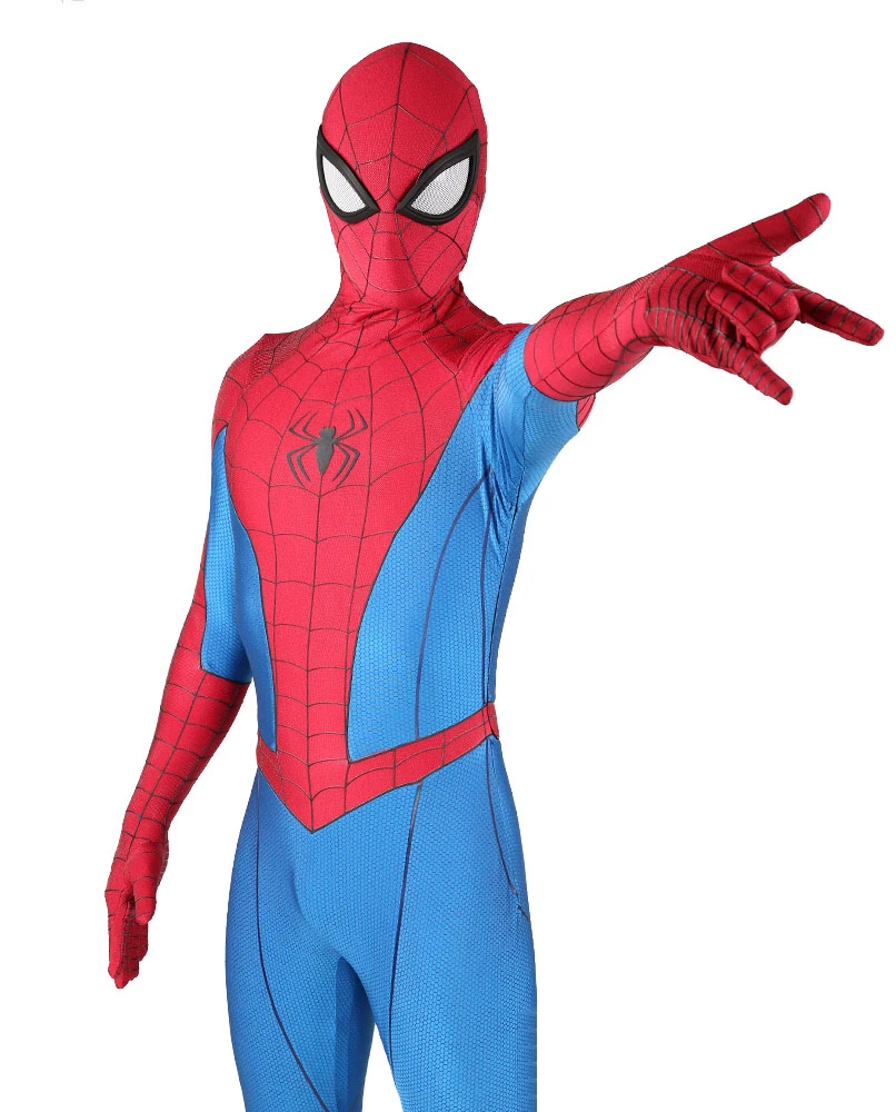 

PS4 CLASSIC Peter Parker Cosplay Costume Zentai Halloween Costume SuperHero Bodysuit Jumpsuit CatSuits Fancy For Adult/Kids