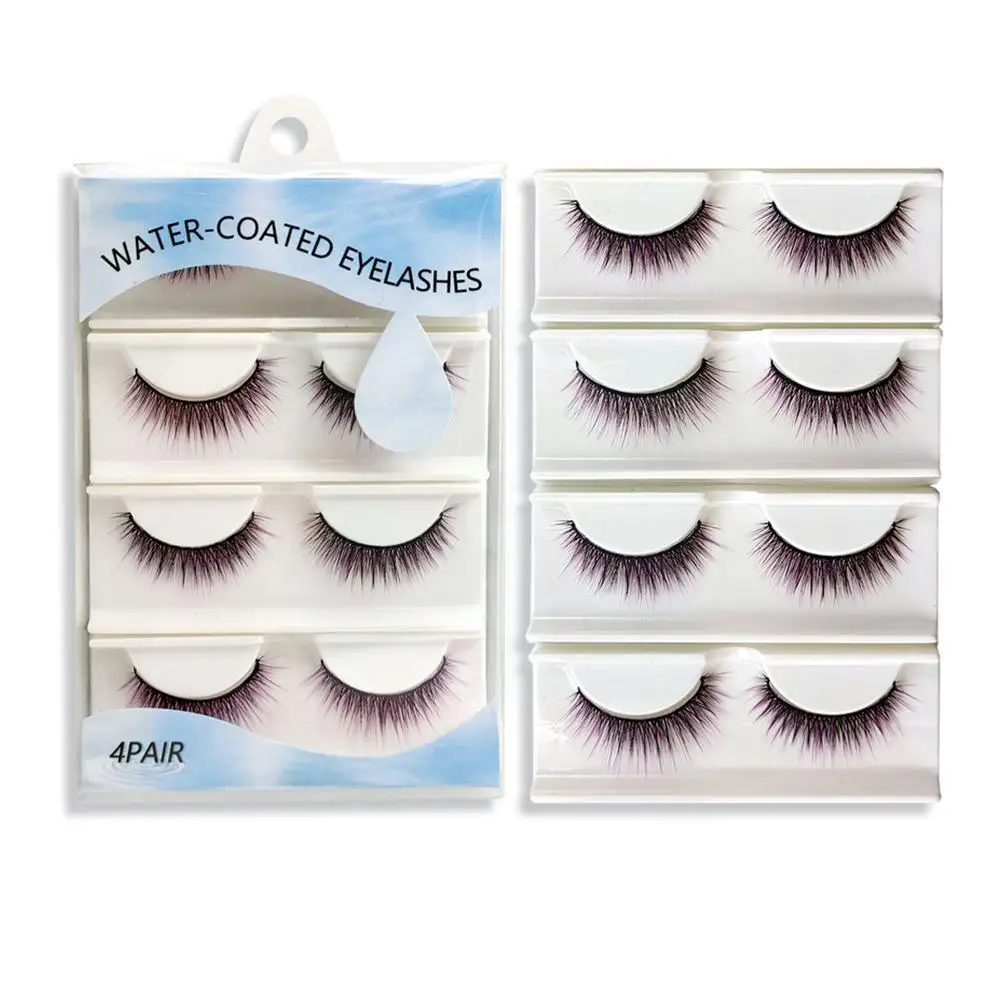 

4 Pairs/Set Magnetic Eyelashes 3D Self Adhesive False Mink Waterproof Eyelash Set Eyeliner Magnetic Y7P6