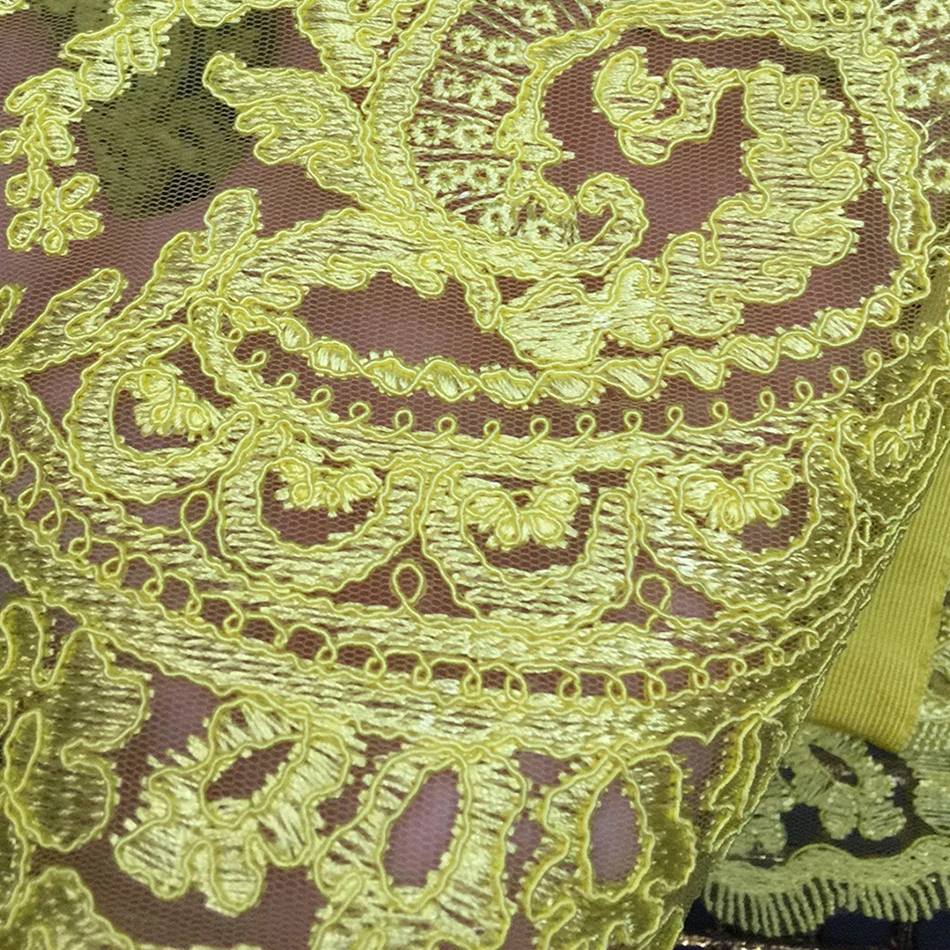 Новинка лета 2019 желтое кружевное Бандажное платье сексуальное женское