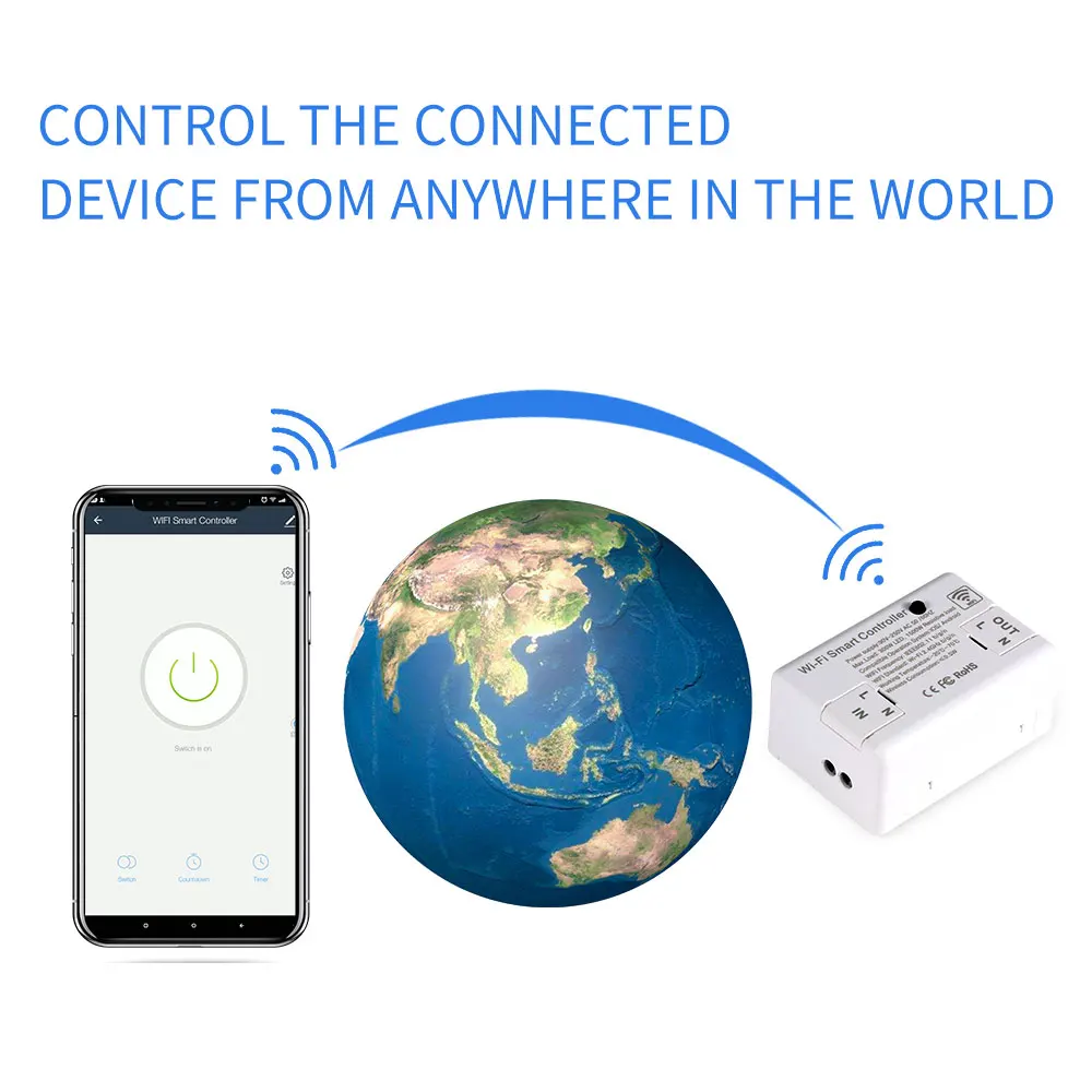 Bingoelec Basic DIY Wifi smart Switch модуль коммутатора Alexa Google Home 10A 2200 Вт беспроводной пульт