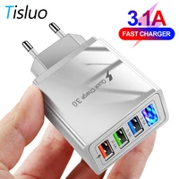 4 usb charger quick charge 3 0 4 port fast charging wall adapter for iphone 12 11 x xiaomi samsung mobile phone charger qc 3 0