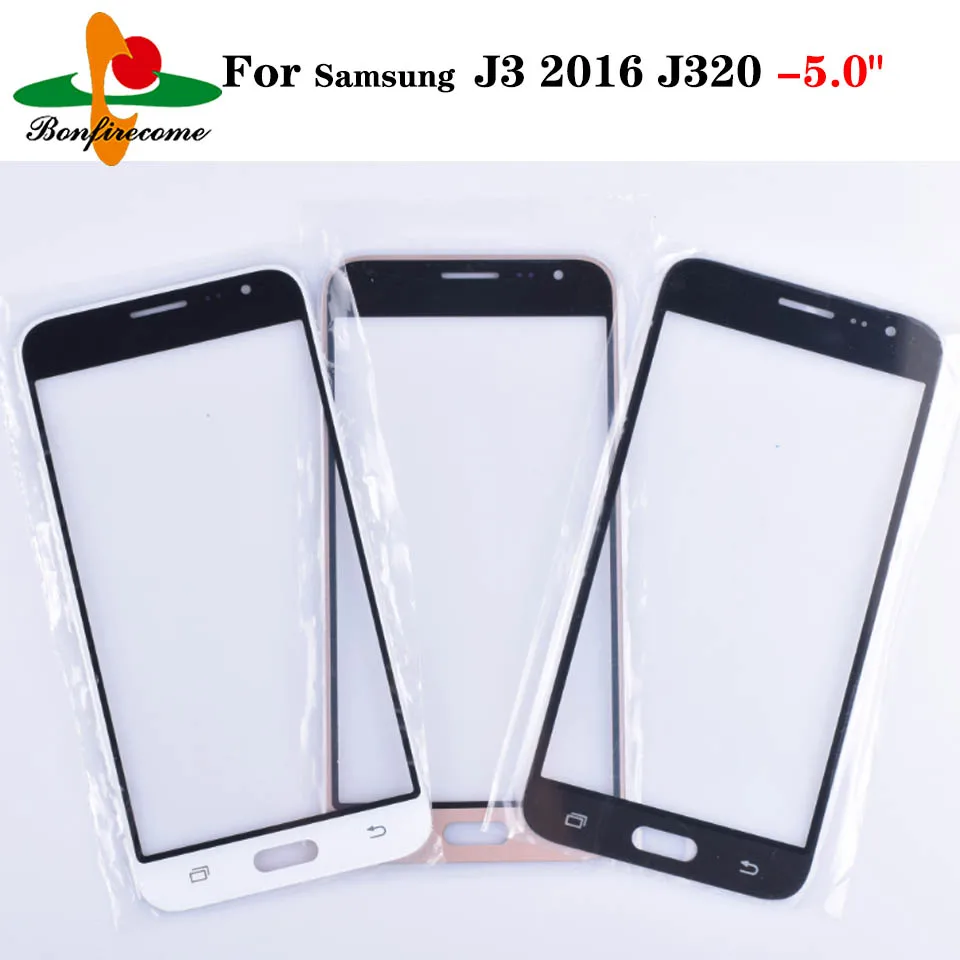 

10 шт./партия Передняя панель для Samsung Galaxy J3 2016 J320 J320F J320A J320M сенсорный экран ЖК Переднее стекло сменная крышка